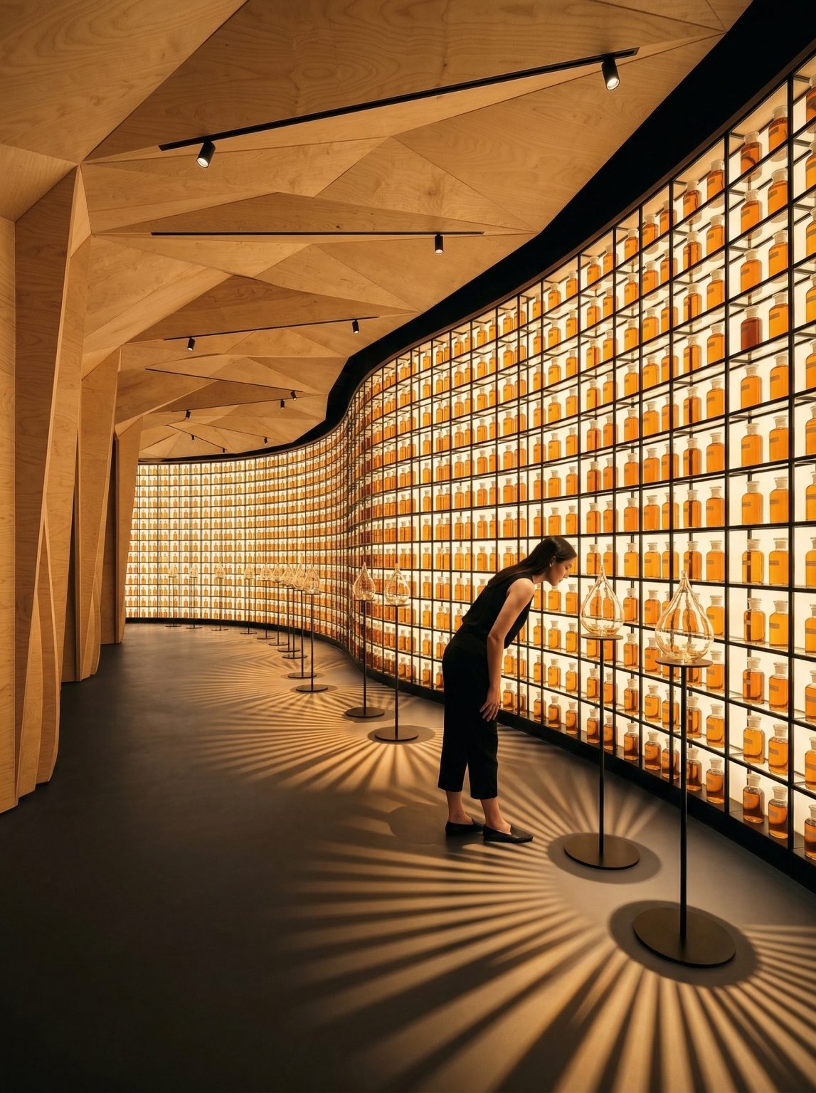 Exhibition Hall Interior Design | Parametric Wood & AI Rendering ...